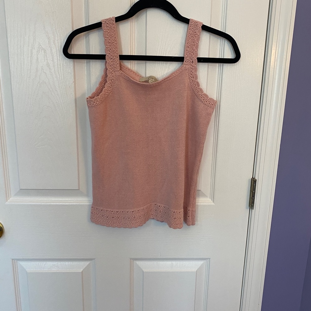 NWOT LOFT pink knit tank top